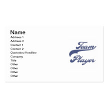 Team Player Tshirts and Gifts Business Cards