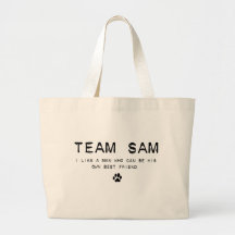 team sam tote bags