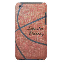 Team Spirit_Basketball texture_Autograph Style Barely There iPod Case