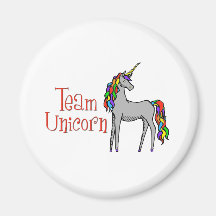 Team Unicorn Rainbow Fridge Magnet