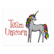 Team Unicorn Rainbow Post Cards
