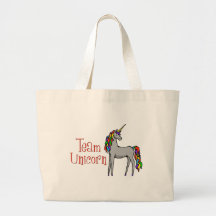 Team Unicorn Rainbow Tote Bag