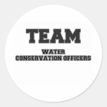 Team Water Conservation Officers Round Sticker