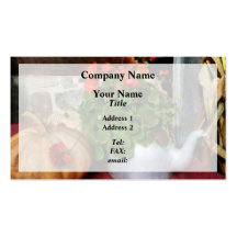 Teapot Filled With Geraniums Business Card Template