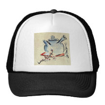 Teapot with cherry or plum blossoms Ukiyoe Trucker Hats