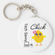 Tech Savvy Chick Keychain
