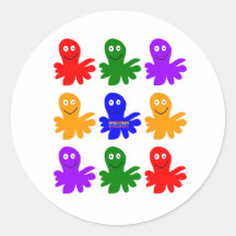 Technicolor Octopus Sticker