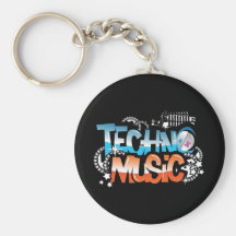 Techno Music Key Chain