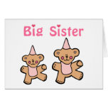 teddy bear big sister greeting card