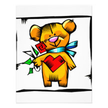 teddy bear holding roses graphic love personalized invite