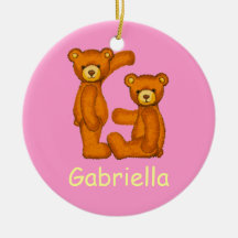Teddy Bear Letter G Ornament~Customise Name