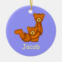 Teddy Bear Letter J Ornament~Customise Name