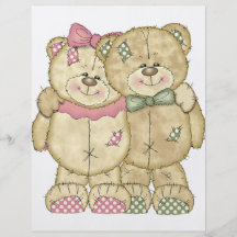 Teddy Bear Pair - Original Colours Full Color Flyer