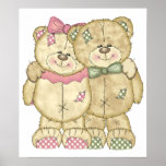 Teddy Bear Pair - Original Colours Posters