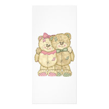 Teddy Bear Pair - Original Colours Full Colour Rack Card