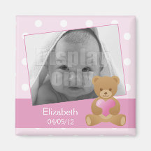 Teddy bear photo magnet