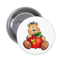 Teddy Bear with Apple Buttons