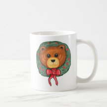 Teddy Christmas Wreath Mug