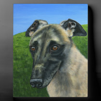 Teddy Greyhound Dog Painting Plaque plaques