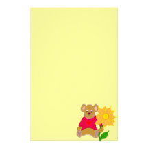 Teddy with Flower Stationery