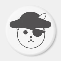 Teddybear Pirate Logo Refrigerator Magnets