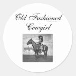 TEE Old Fashioned Cowgirl Round Sticker