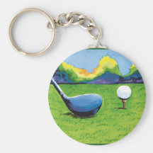 teeing up key chain