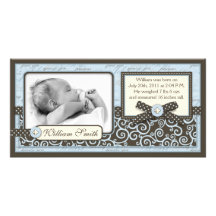 Teeny Toes BLU Announcement Card Photo Cards