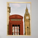 Telephone Box and Tower of Big Ben Posters
