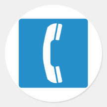 Telephone Highway Sign Round Stickers