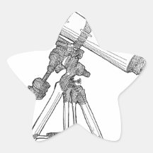 Telescope Drawing Series Star Sticker