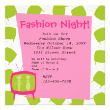 Television Fashion Moments 1 Personalised Invite