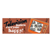 Television Makes Everyone Happy! Copper Brown Business Card Template