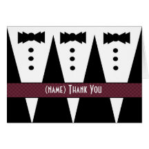 Template for READER Thank You - 3 Tuxedos Greeting Card