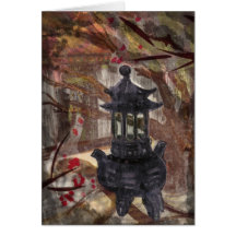 Temple and Incense Art Card