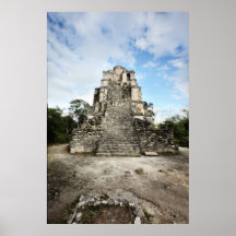 Temple at Muyil archaeological site. El Castillo Posters