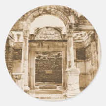 Temple of Hadrian in Ephesus VINTAGE PHOTOGRAPH Round Sticker