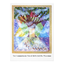 Ten Commandments Tree of Life by Judy Rey Wasserma Personalized Invitations