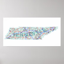 Tennessee Interstate Map Print