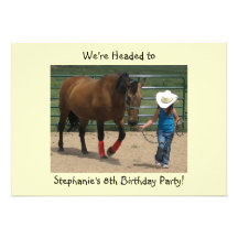 Tennessee Walking Horse and Girl - Party Custom Announcement
