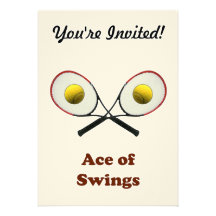 Tennis Ace of Swings Personalised Invitation