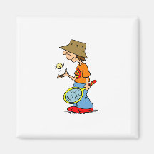 Tennis Boy in Hat Magnet
