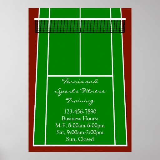 Tennis Court Layout Graphic Poster
