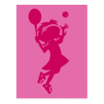 Tennis Girl Silhouette Postcard