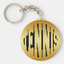 TENNIS - GOLD TEXT KEYCHAINS
