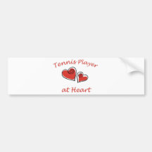 Tennis Player at Heart Bumper Sticker