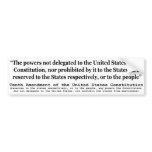 Tenth Amendment to the United States Constitution bumper stickers