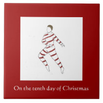 Tenth Day of Christmas Tile - Lord A-Leaping tiles