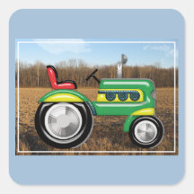 Teriffic Green Tractor in the Fields Stickers