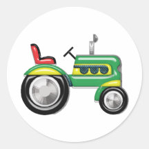 Teriffic Green Tractor Round Stickers